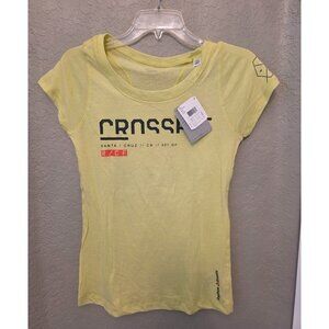 Reebok CrossFit Ladies Yellow Charter Short Sleeve Tee Shirt S NEW Lightweight